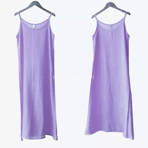 New Women Under Slip Dress Cotton Silk Camisole Full Slip Dress Loose Petticoat - Picture 10 of 33