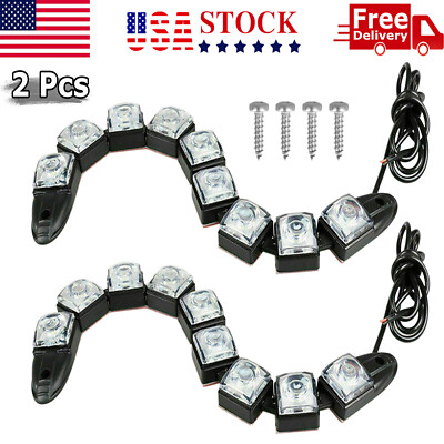 #ad #ad 2PCS Navigation 9 LED Marine Bow Boat 12V Yacht Pontoon Bright Lights White $8.99