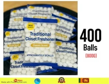 400 Balls Bulk Closet Freshener Balls Classic Scent Home &Storage Use Value Pack