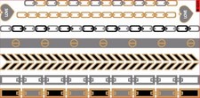 Temporary Flash Disposable Tattoo Classic Gold Silver 9-teilig Band Chain New