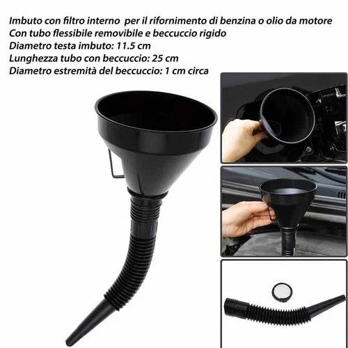 IMBUTO CON FILTRO TRAVASO RIFORNIMENTO CARBURANTE BENZINA CANNUCCIA FLESSIBILE - Foto 2 di 9