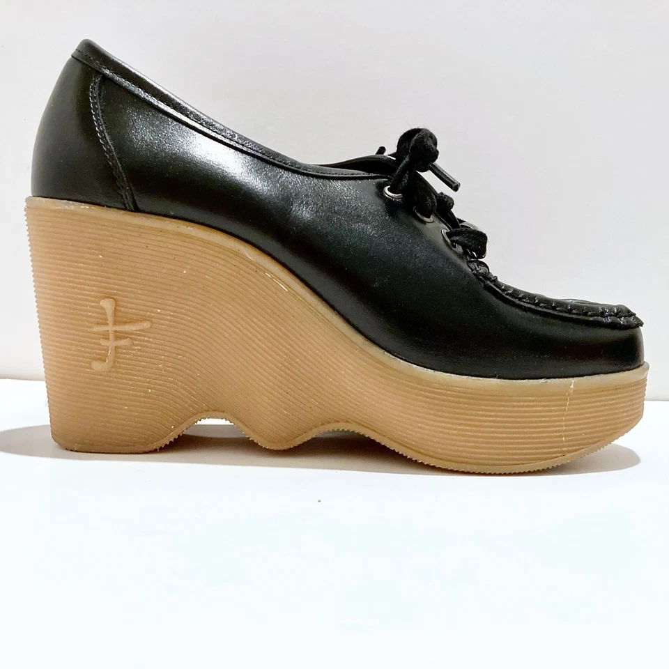 Mocasines de cuña FAMOLARE 70 Vibes Square Up HI THERE suela ondulada plataforma talla 6 Foto 2 de 4