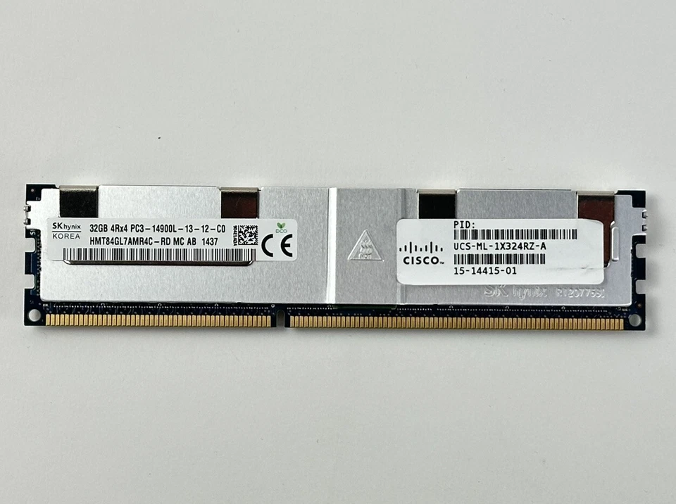 Cisco 1x 32GB 4Rx4 PC3-14900L Load Reduced Quad Rank RAM ECC Memory Server LR - Image 4 of 4