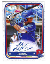 LEO JIMENEZ 2024 ONYX VINTAGE BASEBALL ON CARD AUTO BLUE INK