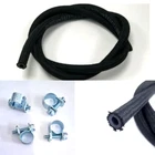 1/4" Braided Rubber Fuel Line 6MM ID Car Diesel Petrol Pipe Petrol + 4Clips