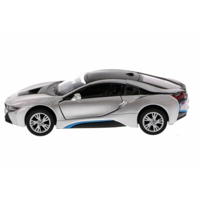 (5379DA)1:36 Scale(KINSMART) BMW i8 2 Doors OPENABLE Diecast Model Car 5 '' SILVE