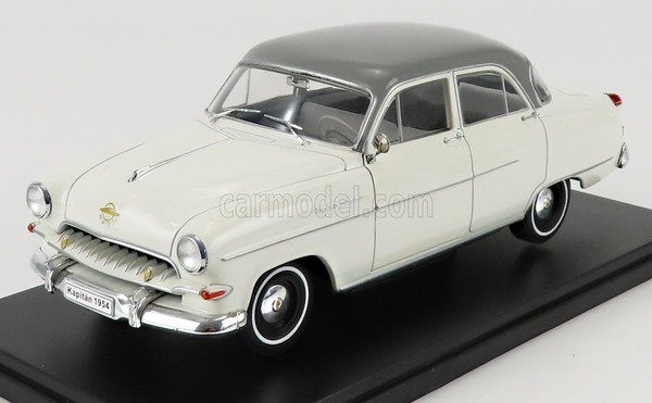 Modellauto Statisch Opel Kapitan 1954 Weiss Grau Modellbau Massstab 1/24-image