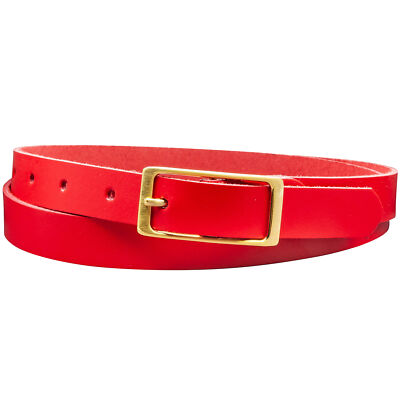 Ledergürtel 100% Echtleder,2 cm Gürtel MADE IN GERMANY, Rot, EB12