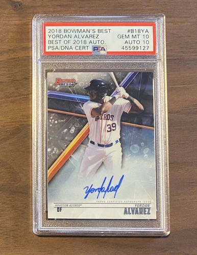 Yordan Alvarez PSA 10 Auto 10 2018 Bowman’s Best Low Pop On Card Autograph ⚾️