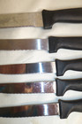 Lot 5 Kitchen Knives Black handle stainless Japan Steak 13" Slicing All purpose — photo 2