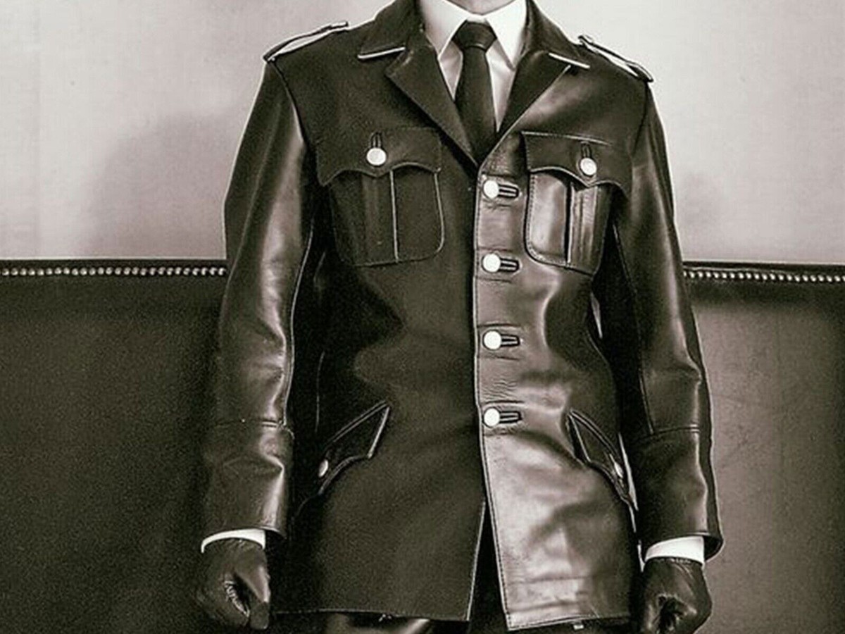 Men's Real Leather Jacket Leather Tunics Leather Shirt BLUF