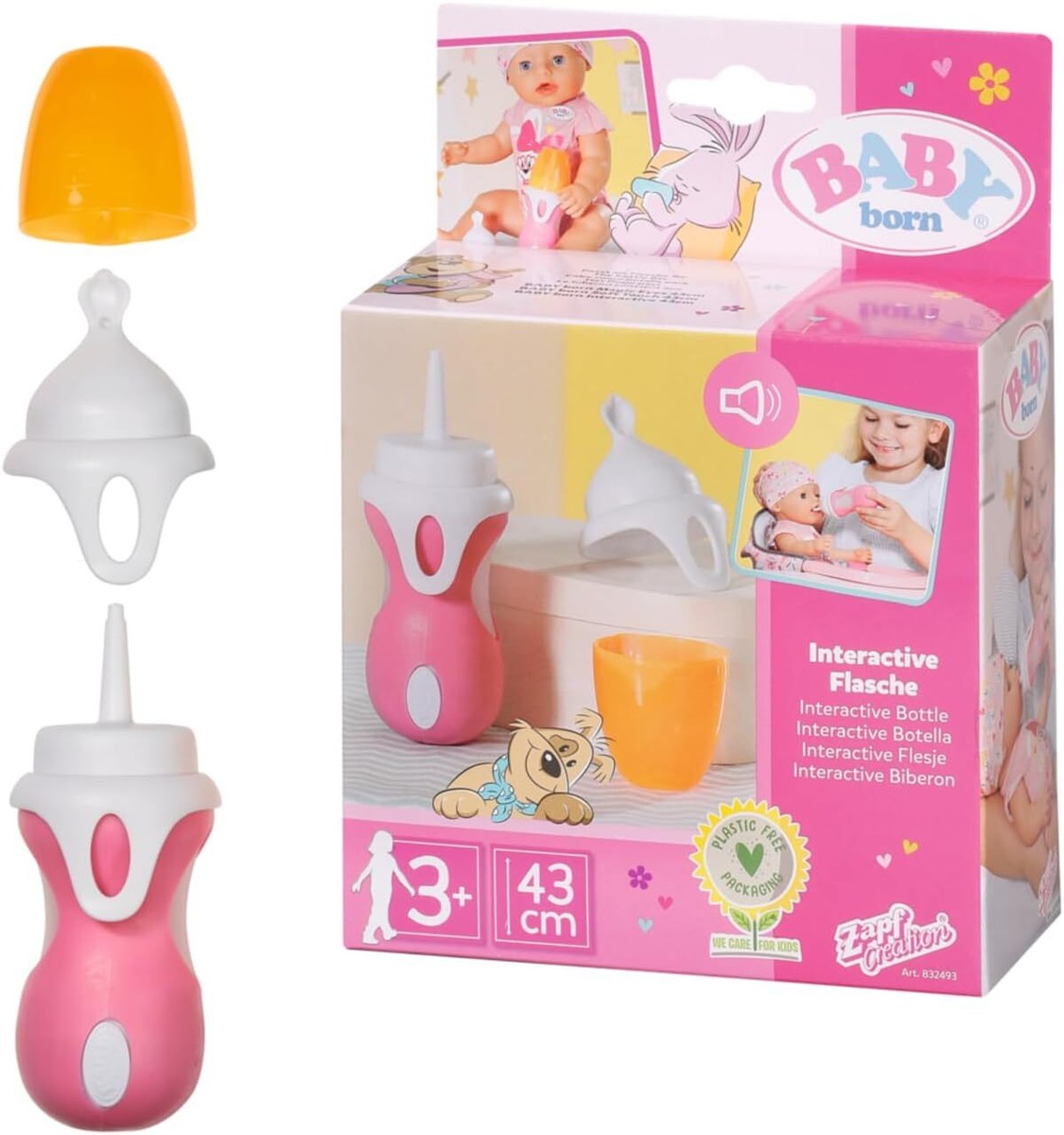 Baby Born Doll Bottle BABY Born Bottle With Cap Assorted Styles