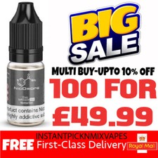 Nicotine Shots 10ml x 100 18mg 15mg E Liquid NicDrops Nic Shots 70 100VG Premium