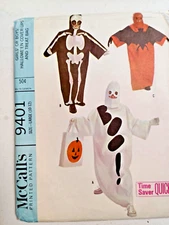 Costume Ghost Skeleton Vampire Bag Childs L 10 12 McCall's Sewing Pattern Easy
