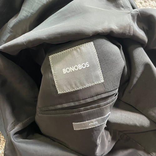 Bonobos Marzotto Wool Athletic Fit Blazer Sport Jacket Suit Black Wool Mens 42 S - Imagen 5 de 11