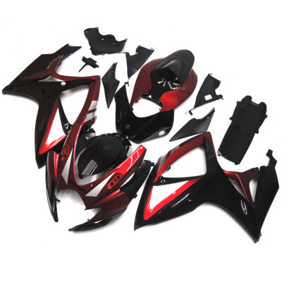 Fairing Kit For 2006 2007 Suzuki GSXR600 GSXR750 K6 Injection Red Black Bodywork