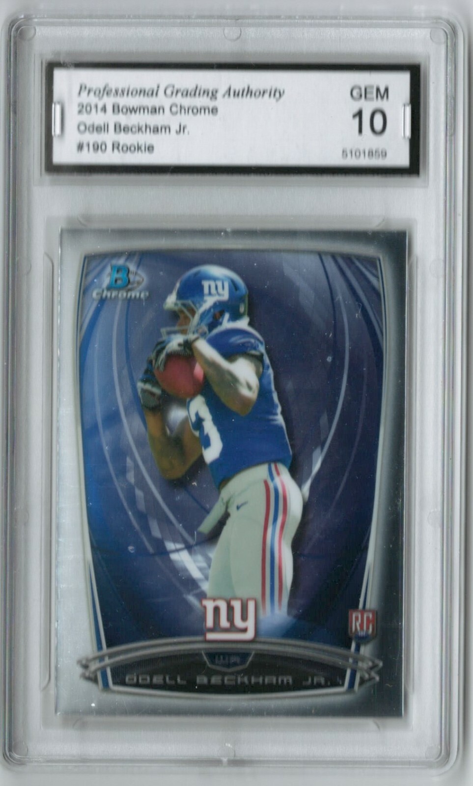 2014 Bowman Chrome RC #190 Odell Beckham Jr Giants Football Rookie PGA Graded 10