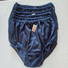 6 Plus Nylon Underwear Comfort Granny Panties Briefs Woman High Waits42"-48"Blue