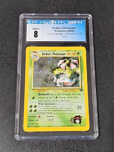 Erika's Venusaur 4/132 Gym Challenge Holo CGC 8 W/Swirl