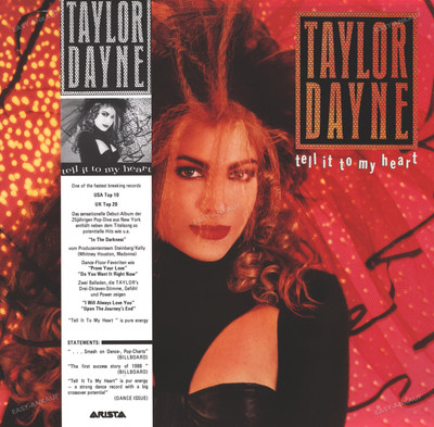 Taylor Dayne - Tell It To My Heart EU LP 1988 (VG+) + OBI stripe '