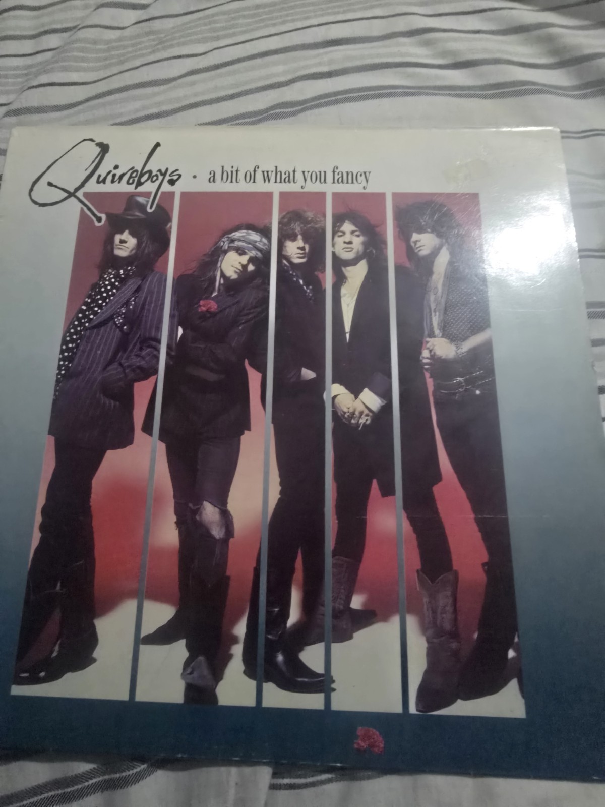 THE QUIREBOYS - A BIT OF WHAT YOU FANCY 1990 UK 1st VINYL LP PCS7335 A1/B1 EX/G+