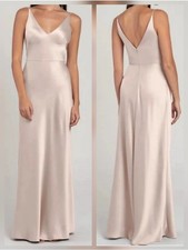 Jenny Yoo Marla Dress Luxe Satin Prom Bridesmaid Dress- Prosecco, Size 6