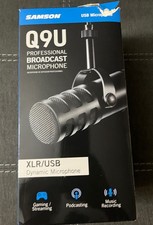 Samson Q9U XLR/USB Dynamic Broadcast Microphone  Desk Microphone Stand  Mic...