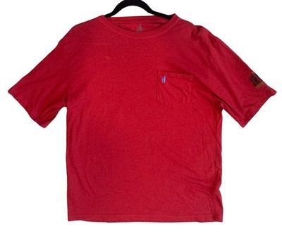 Johnnie-o Tshirt Brick Red Embroidered Sleeve JR Canadian Whiskey