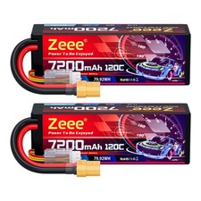 2x Zeee 3S LiPo Battery 7200mAh 11.1V 120C XT90 for RC Car Truck Truggy Buggy