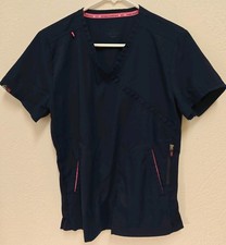 Koi Lite Women's Navy Blue Scrub Set Top Medium Bottoms Medium Petite Slim Fit