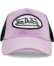 NEW Von Dutch Purple Plum Dust Velvet Black Mesh Trucker SnapBack Unisex hat