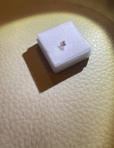 Pink And White Diamond Ring, Platinum .58 TCW Princess Center - Picture 8 of 13
