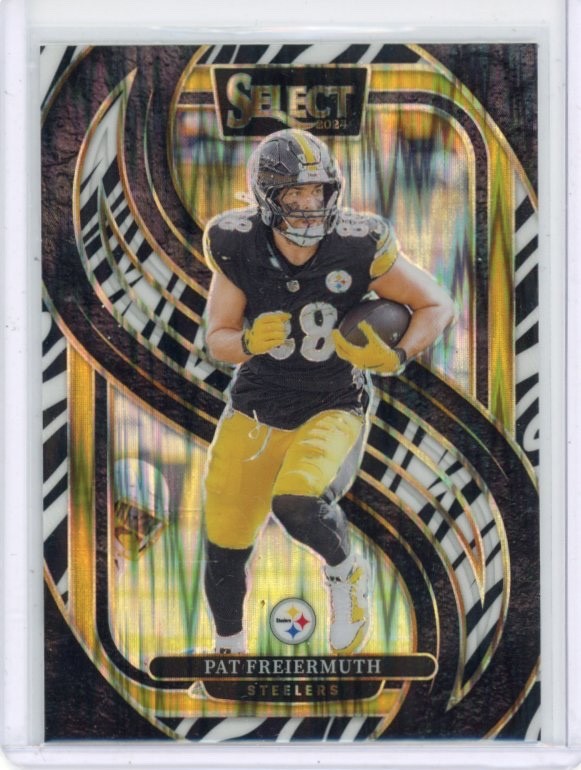 Pat Freiermuth Zebra Prizm Shock: 🦓 2024 Panini Select Football. PIT TE! 🔥