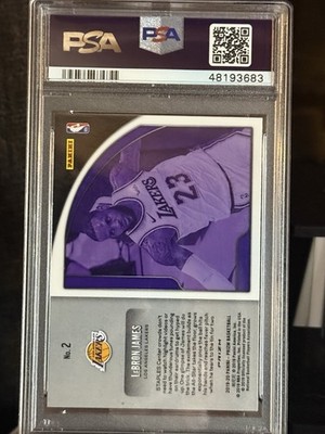 2019-20 PANINI PRIZM #2 GET HYPED! SILVER PRIZM LEBRON JAMES PSA 9