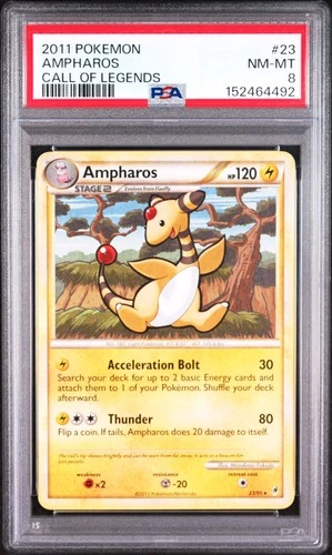 2011 POKEMON CALL OF LEGENDS #23 AMPHAROS PSA 8