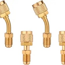 Straight Adapter  Angled Adapter, R410A Mini Split 5/16" Female to 1/4" Male-2