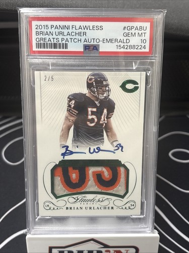2015 Panini Flawless Brian Urlacher Greats Patch Auto - Emerald 2/5 #GPABU