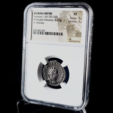 Graded Coin - Roman Empire - Valerian I - Double Denarius - Roma - NGC Ancients
