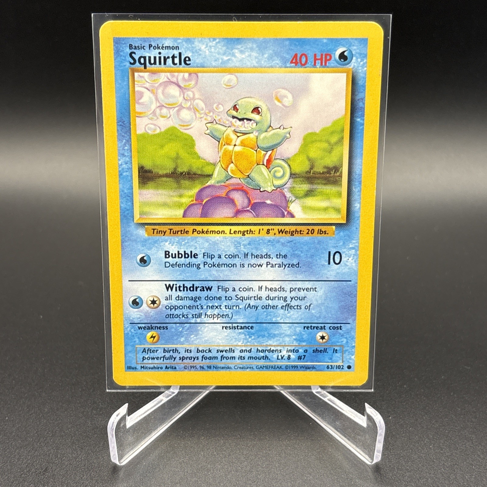 🔥1999 Pokémon TCG Squirtle Base Set #63/102 NM/LP 