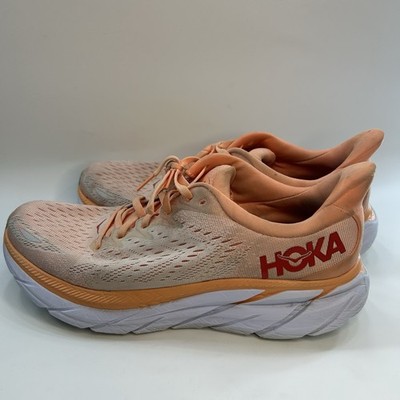 Hoka One Clifton 8 Cantaloupe Coral Orange Women s  Size 10.5B Running Shoes