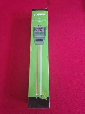 SONKIR 3-in-1 Soil Moisture Light pH Meter MS02 Garden Tester - New - Open box