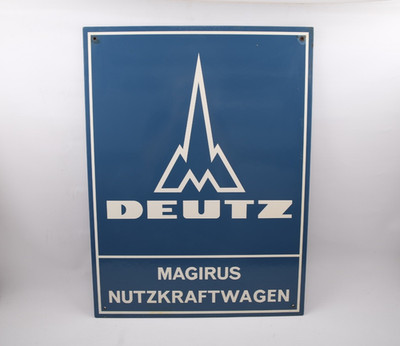 Großes Magirus-Deutz Werbeschild  80x60 cm Holztafel  Nutzkraftwagen Werkstatt 5
