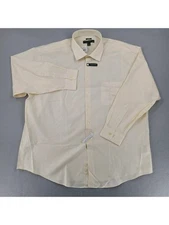 PRONTO UOMO Mens Beige Patterned Classic Button Down Shirt 16.5- 34/35