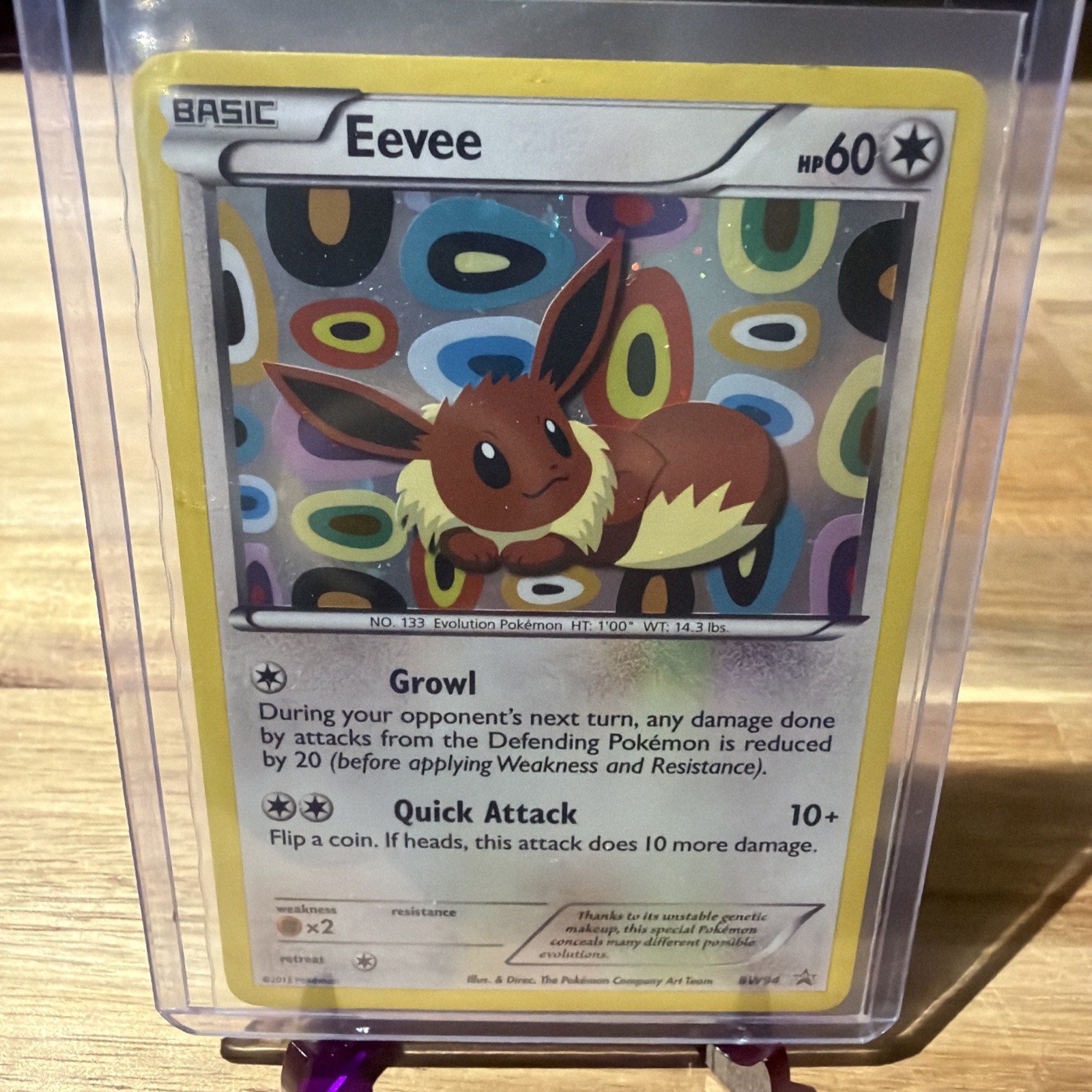 Pokemon Card TCG Eevee #BW94 Black White Holo Promo Rare 2013 Black Star LP-NM 