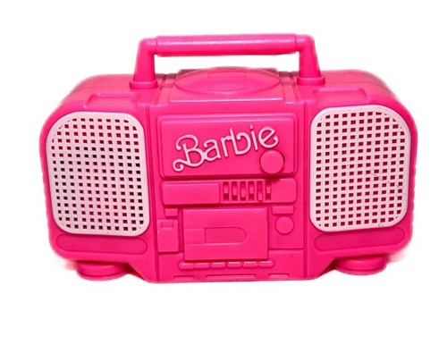 GETESTET Vintage 1991 Barbie Rappin' Rockin' Neon Hot Pink Stereo Ghettoblaster Radio