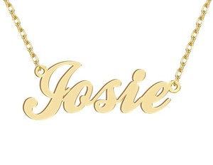 Authentic Dancing Wolf 18k Gold Plated Josie Name Necklace Nameplate Neckl