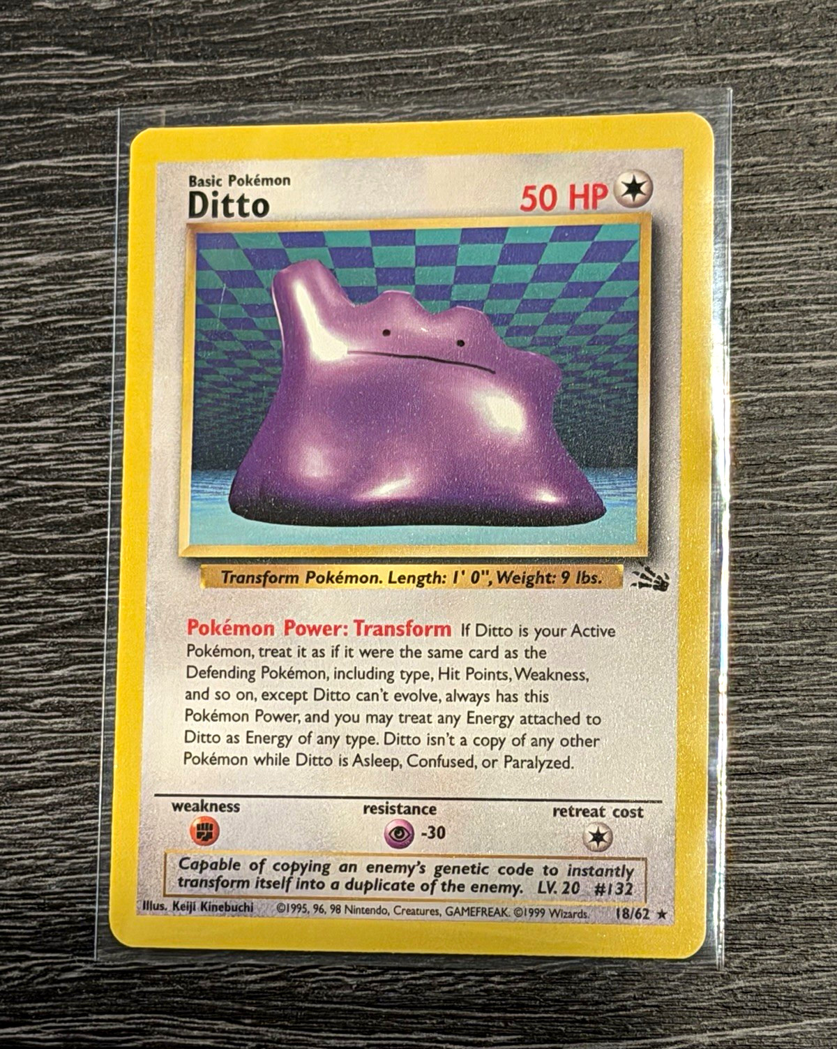 Pokemon TCG Fossil Ditto 18/62 Regular Rare Unlimited Edition 50 HP English