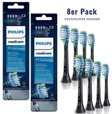 Image of 4/8 Pack Philips Sonicare C3 Premium Defence Sonic Toothbrush Heads White Black