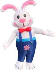 Easter Bunny Costume Adult Inflatable Rabbit Costume Blow up Suit Fancy Dress fo