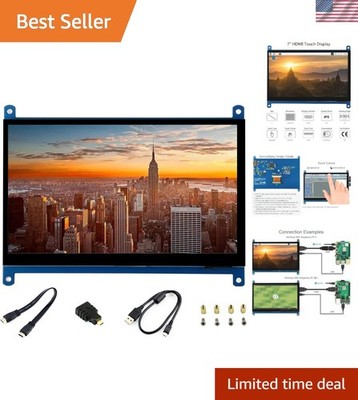 Compact 7-Inch 1024x600 HDMI Capacitive Touch Screen for Raspberry Pi Projects